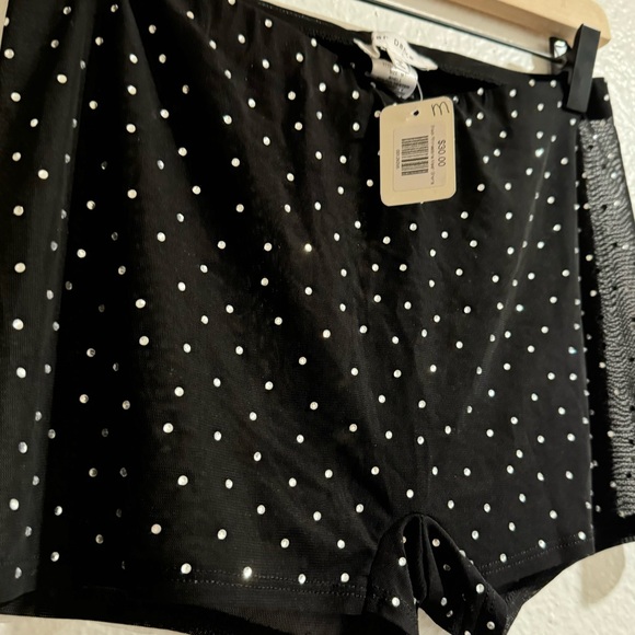 NWT Bear Dance Black Mesh Rhinestone Shorts - Picture 3 of 7